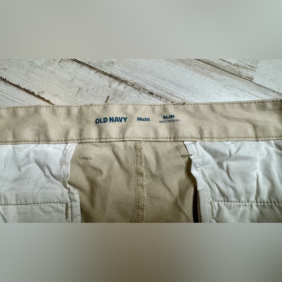 Old Navy Dress Pants Mens Size 38x30 Flex Khakis Chinos Slim Tan NWT - Picture 7 of 10